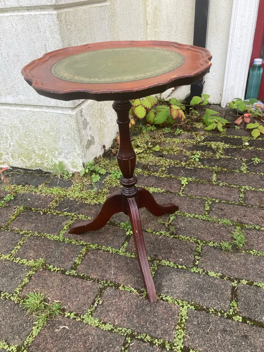 Leather top side table - Image 1
