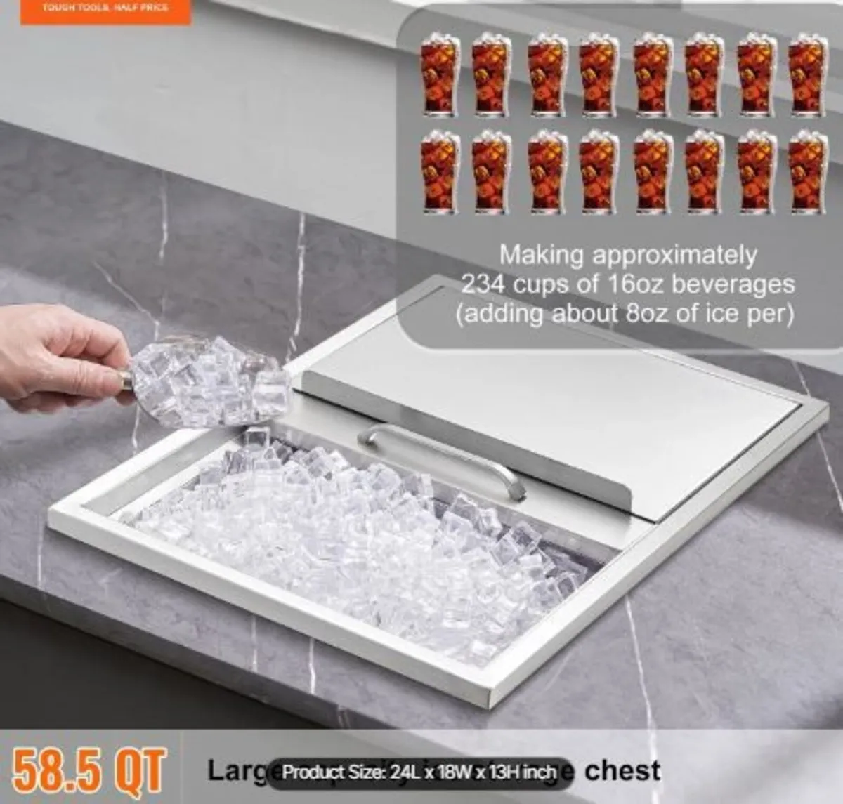 Drop in Ice Chest, 61 cm L x 46 cm W x 33 cm - Image 2