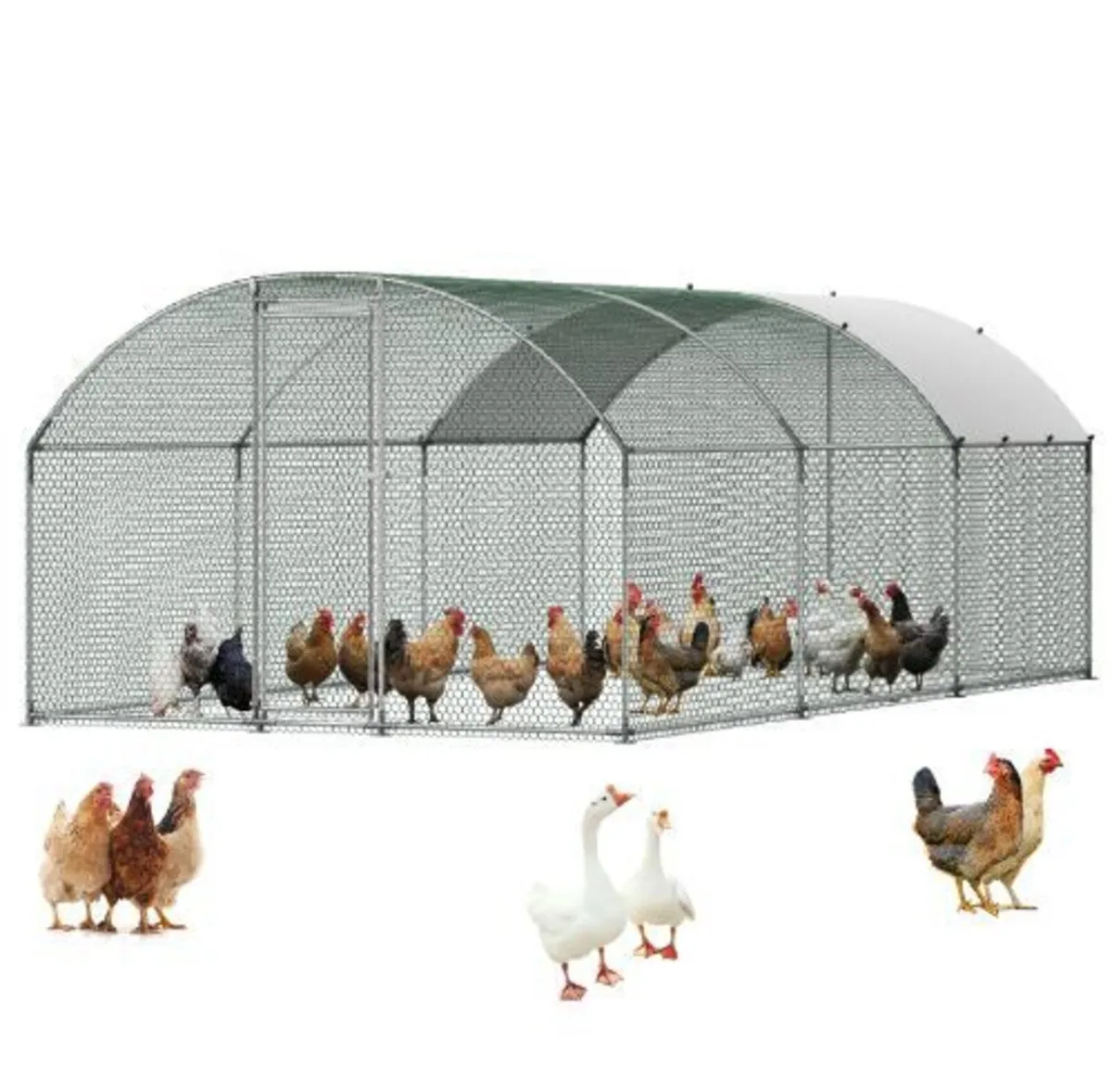 Large Metal Chicken Coop, 3 x 6 x 2 m, - Image 1