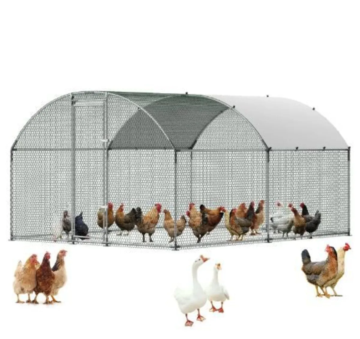 Large Metal Chicken Coop 3 x 3.97 x 2 m Walk-in - Image 3