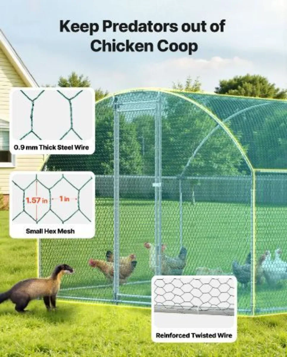 Large Metal Chicken Coop 3 x 3.97 x 2 m Walk-in - Image 4