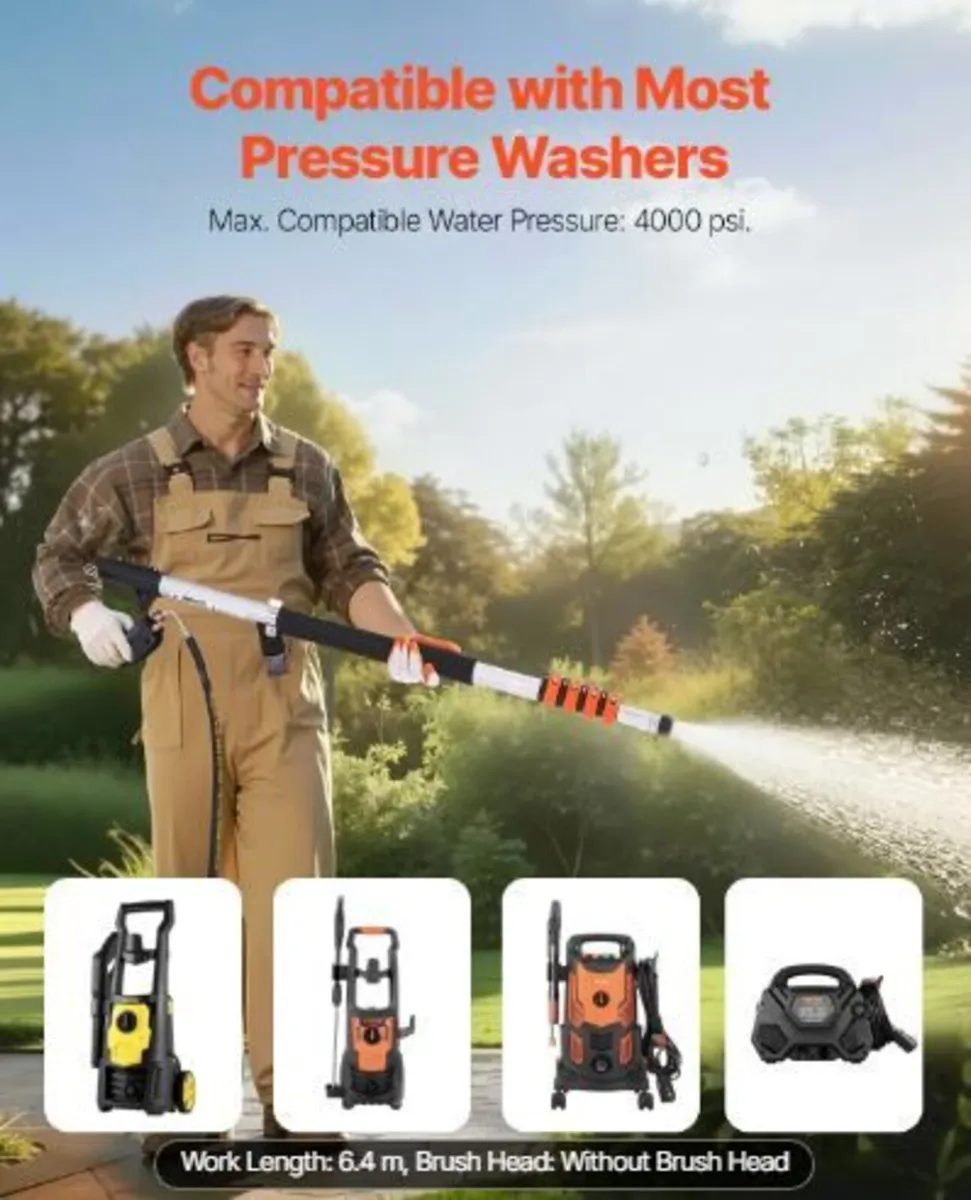 Pressure Washer Telescoping Wand, 24 ft - Image 2
