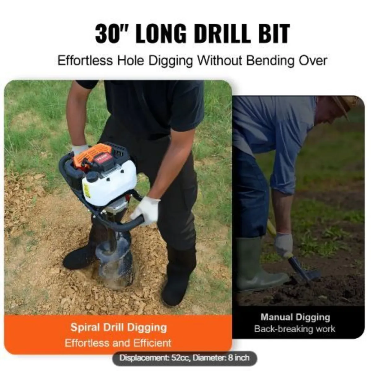 Post Hole Digger Gas Powered, 52CC 1450W - Image 4