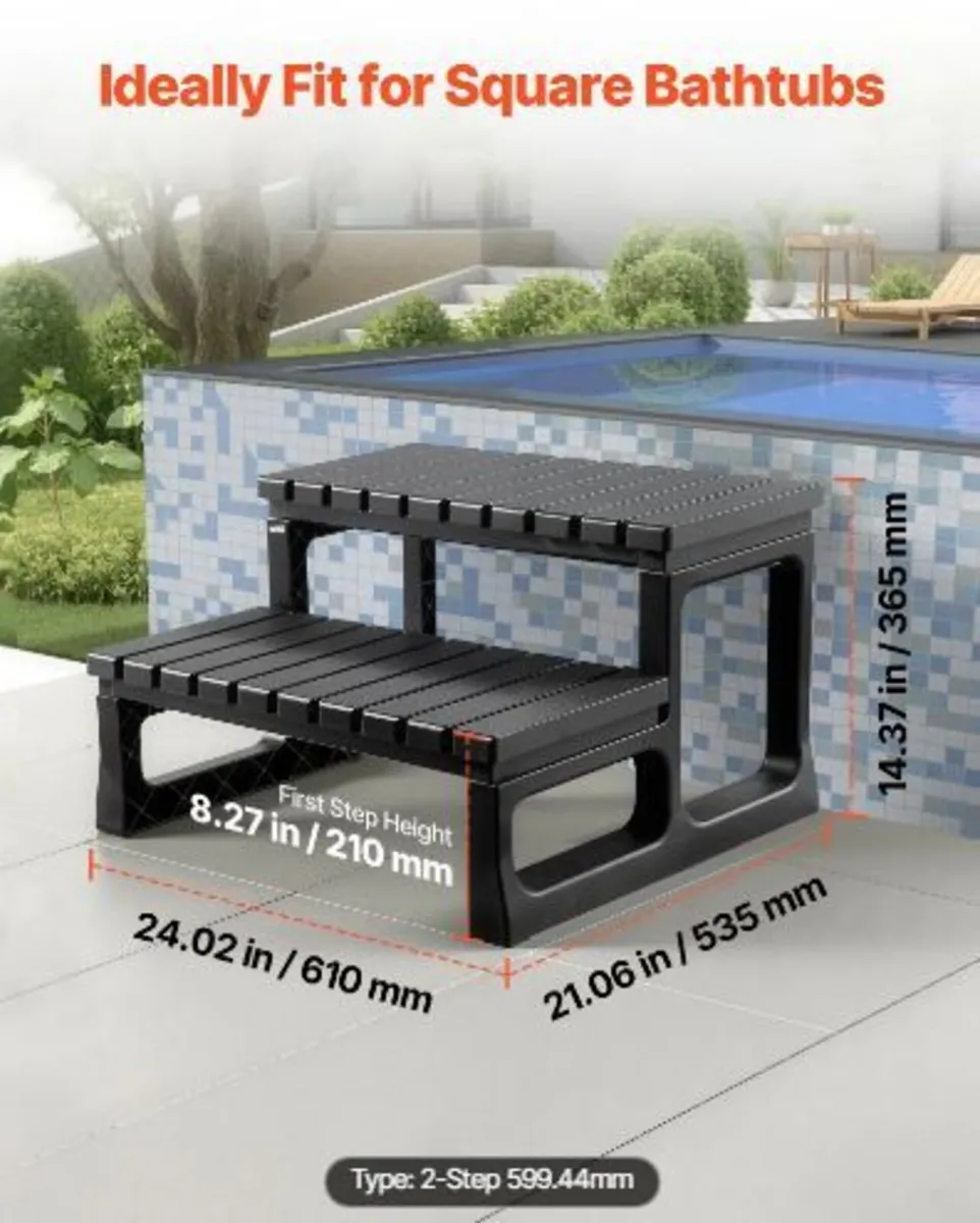 Hot Tub Step, 2-Step Spa Outdoor Stairs - Image 1