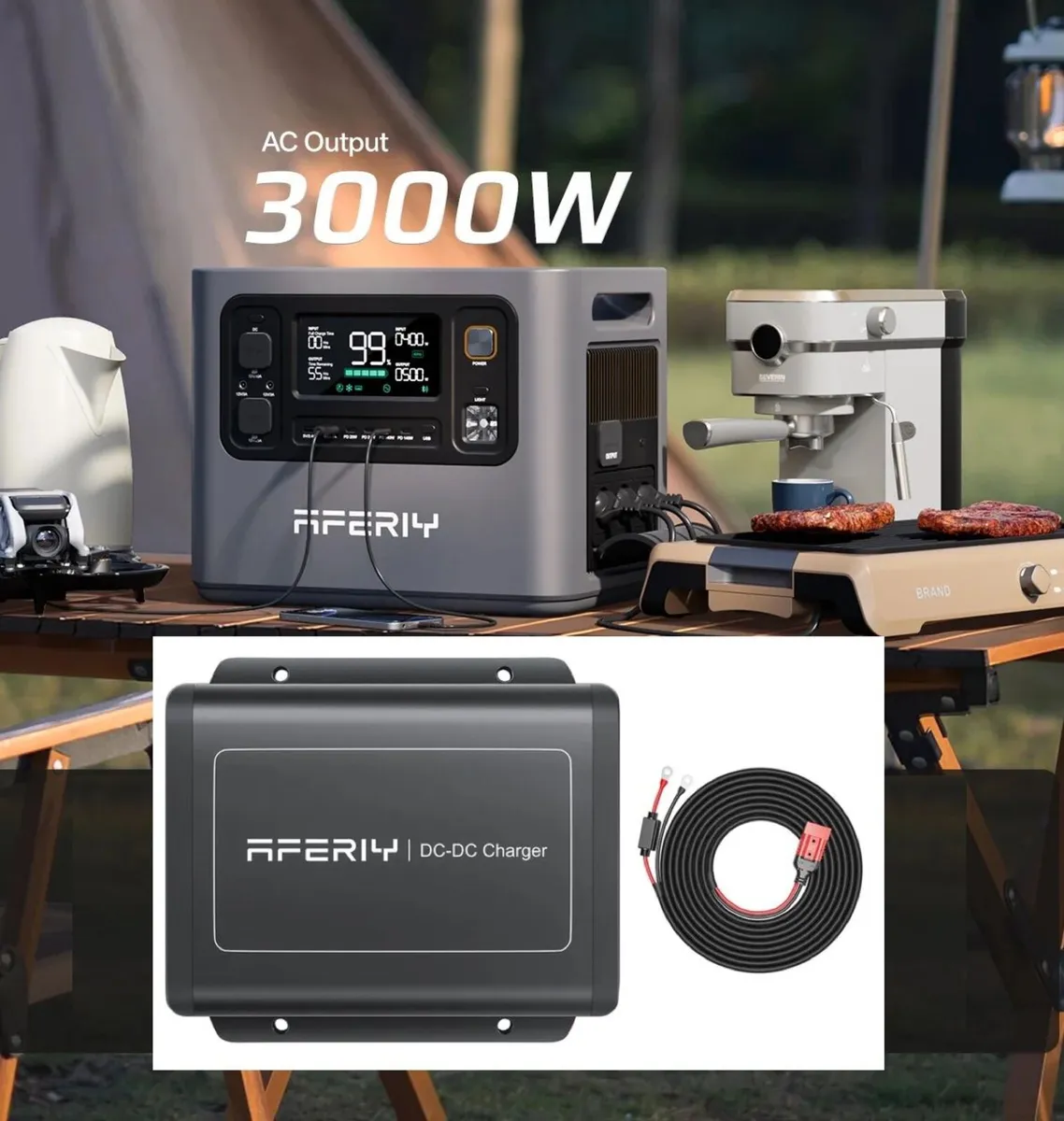 3kw AFERIY Power Station + 580w car charger - Image 1