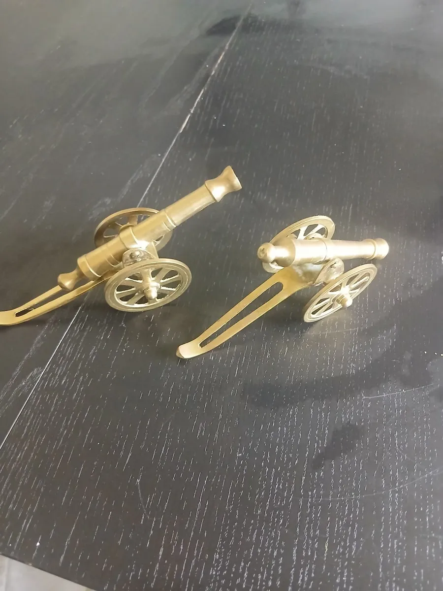 Pair of Vintage brass cannons - Image 4