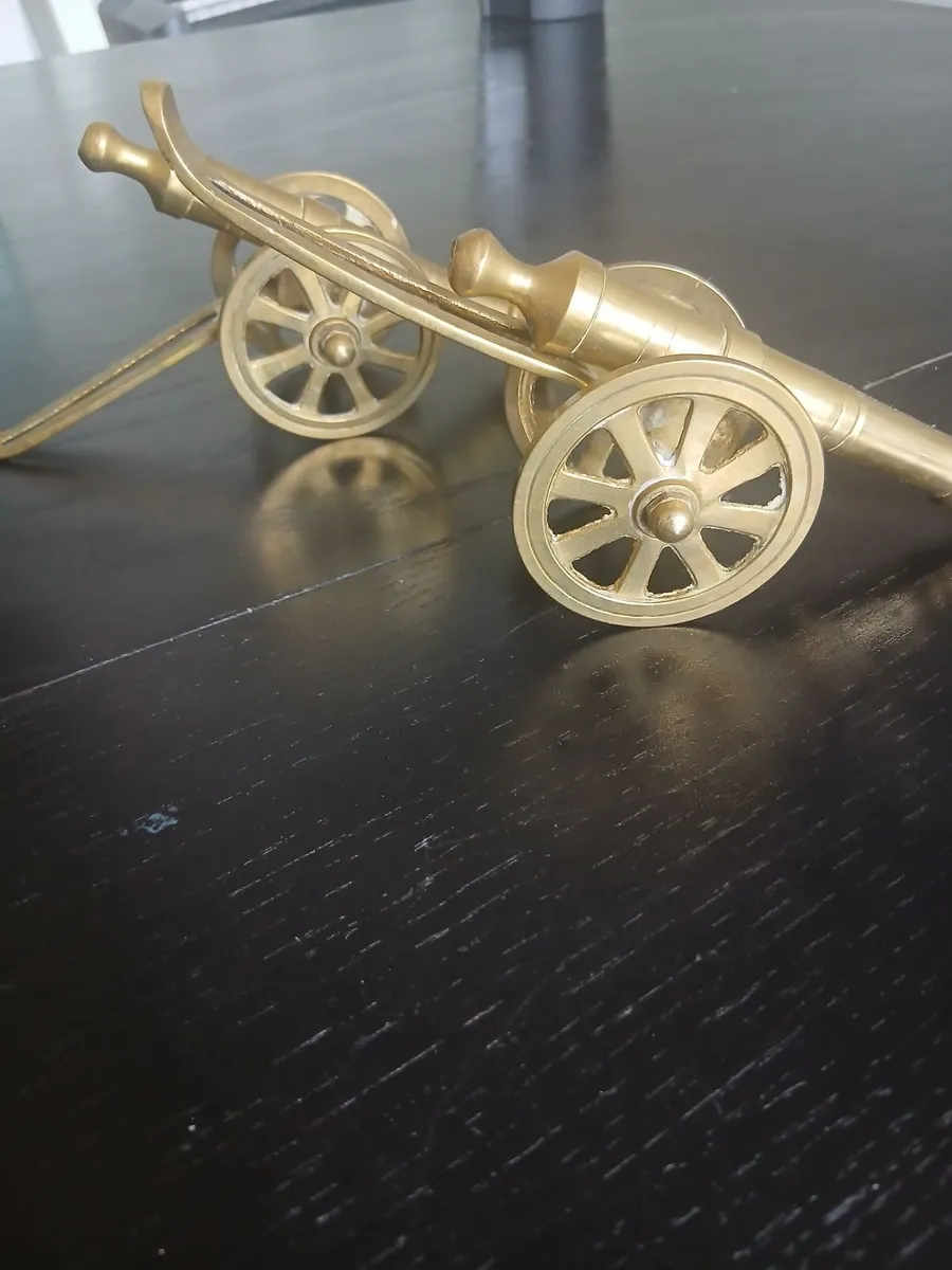 Pair of Vintage brass cannons - Image 3