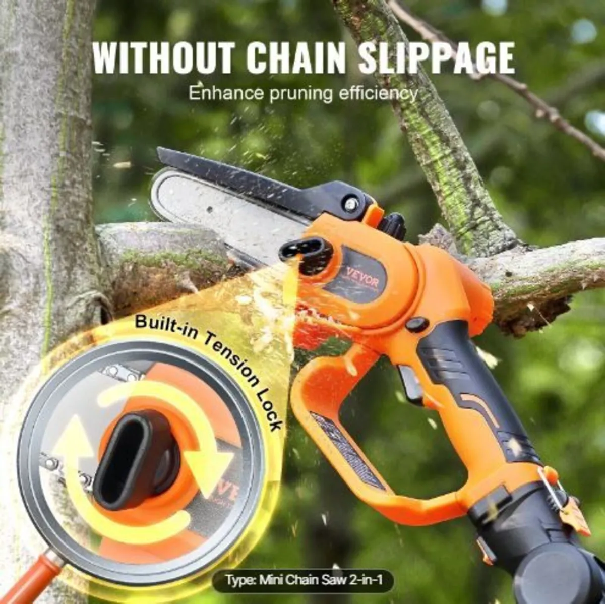 2-in-1 Cordless Pole Saw & Mini Chainsaw - Image 4