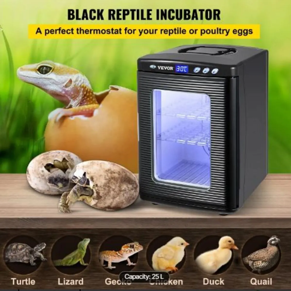 Black Reptile Incubator 25L - Image 2