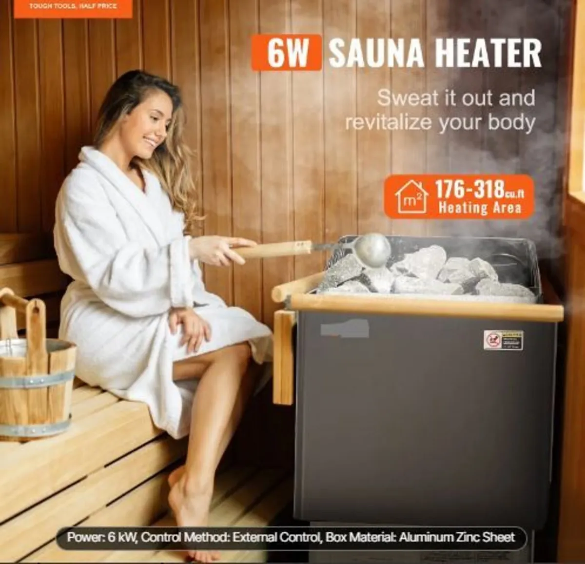 Sauna Heater, 6KW Electric Sauna Stove, 400V - Image 2