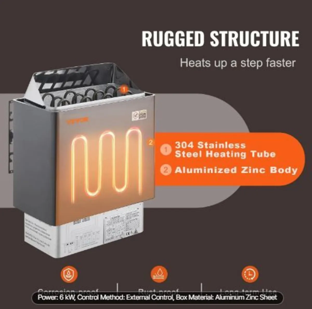 Sauna Heater, 6KW Electric Sauna Stove, 400V - Image 3