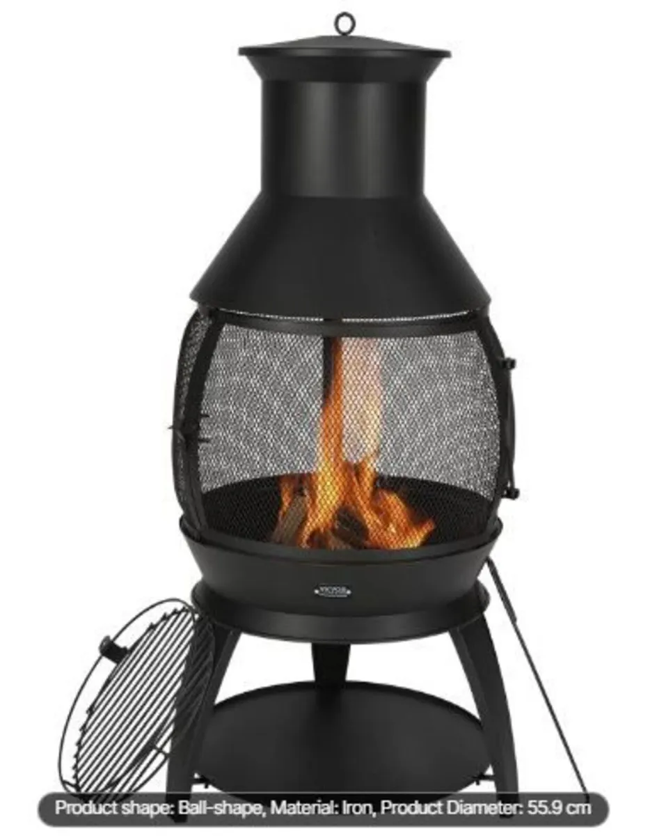 Chiminea, 22 Inch Outdoor Wood Burning - Image 2