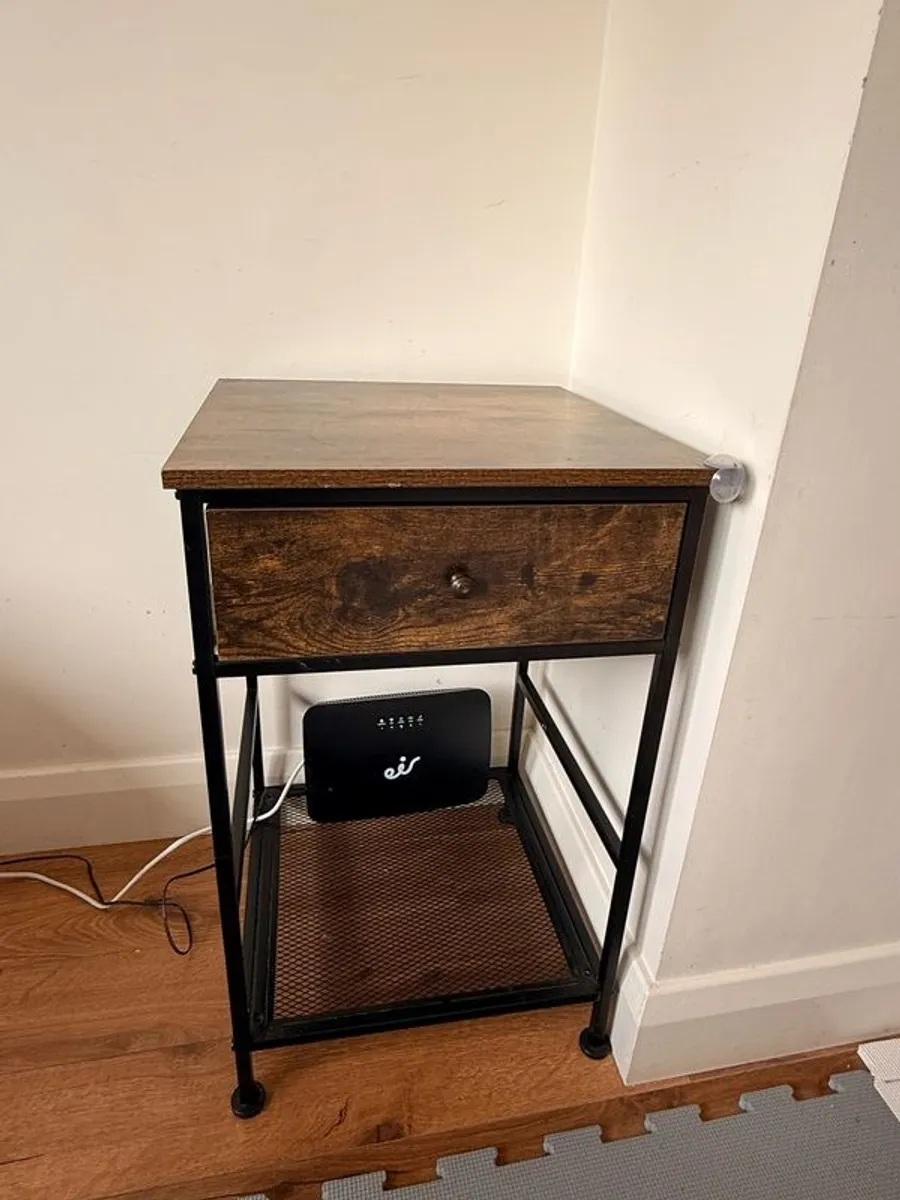 Set of Two: Wooden Tables with Drawers