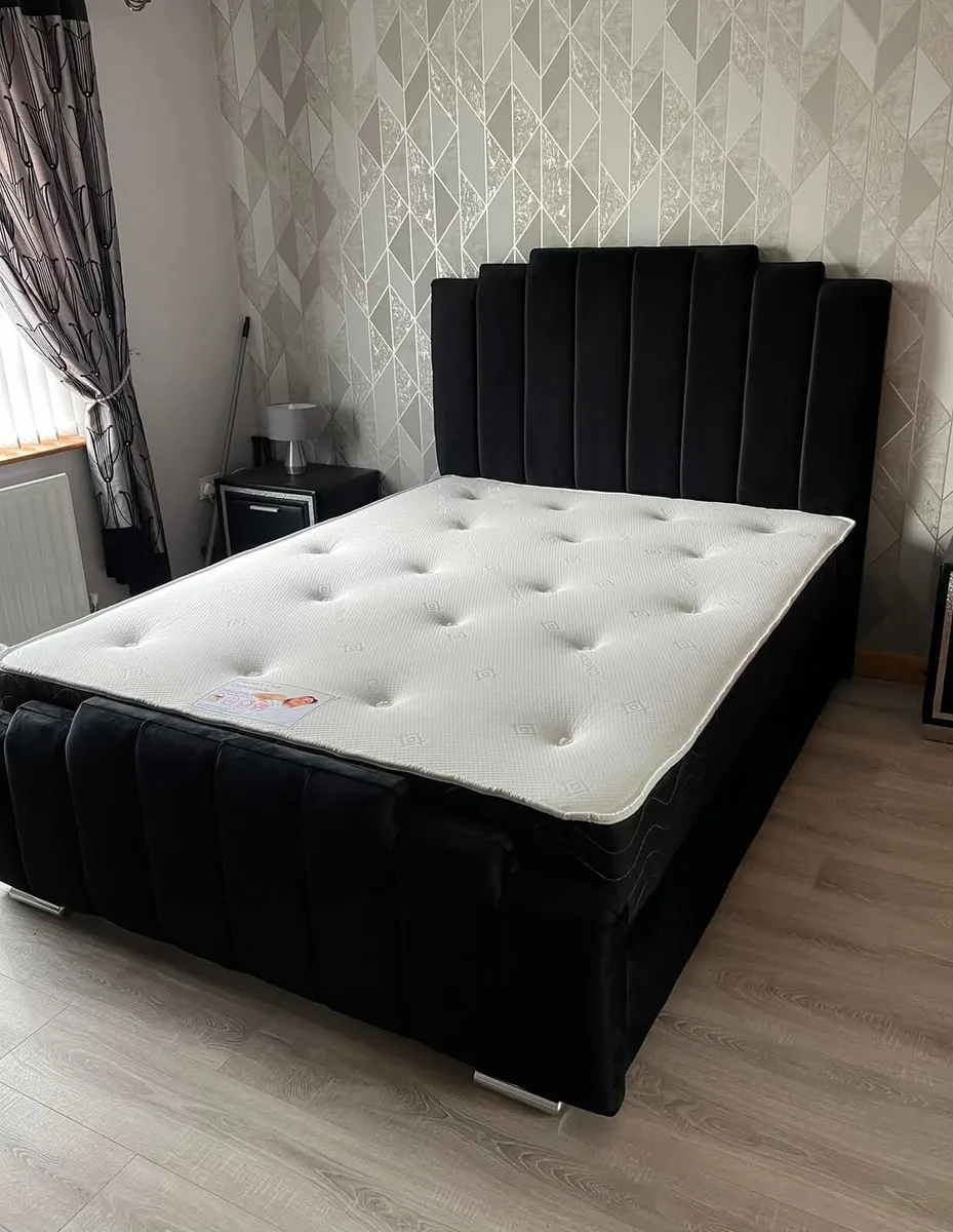 Double & King Size Bed Frame With Mattress Opt - Image 1