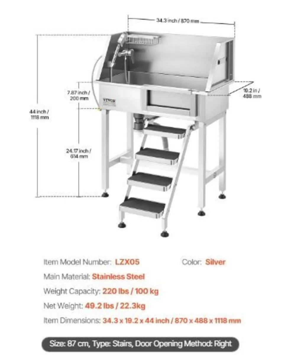 86.4 cm Dog Washing Station - Image 4