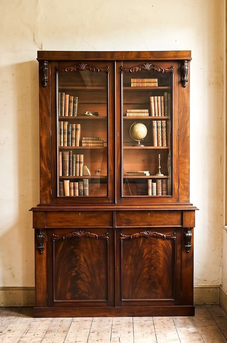 Large Victorian Library Bookcase- Circa 1860 - Image 2
