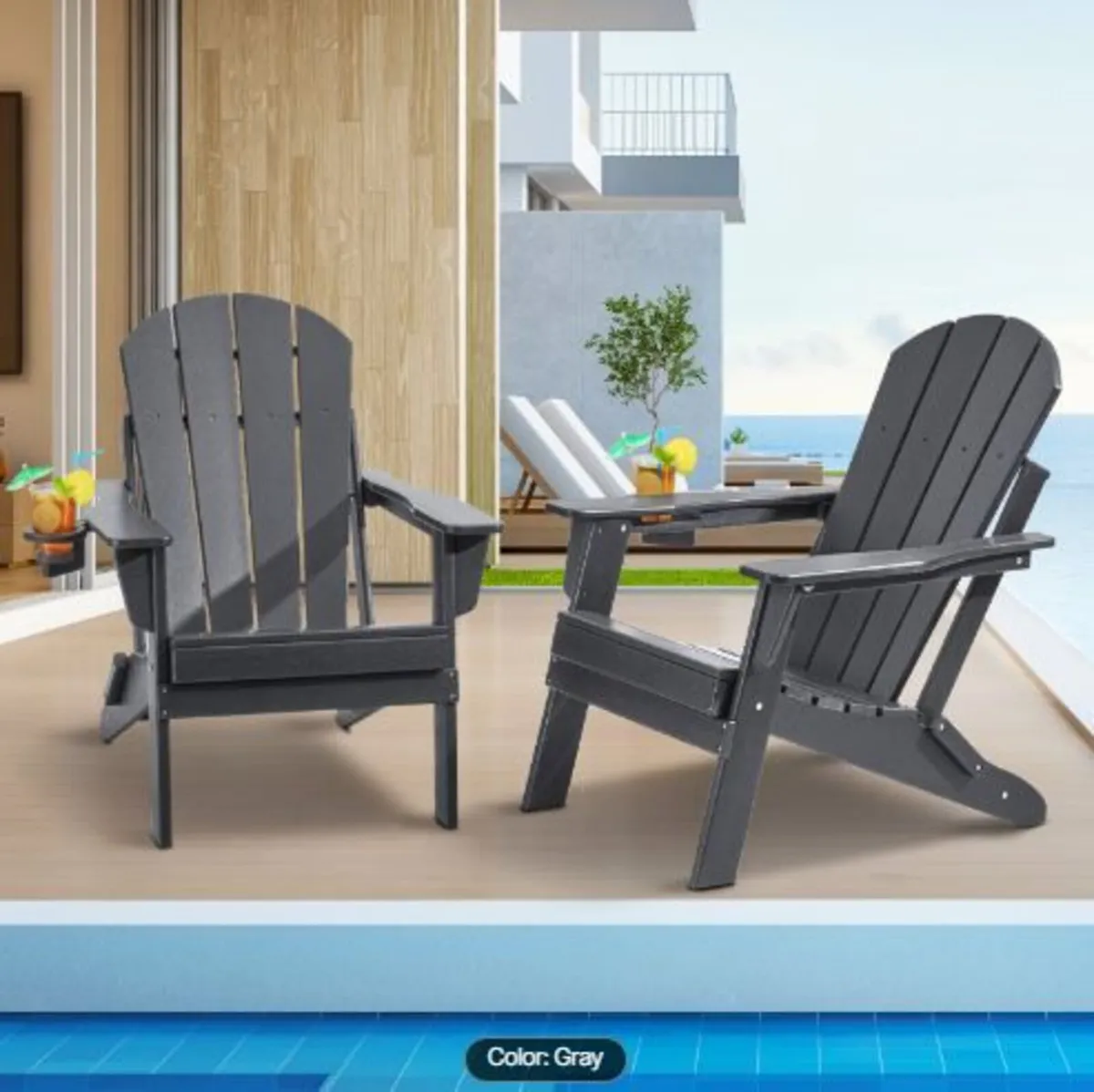 Adirondack Chair Plastic, Set of 2 - Image 3