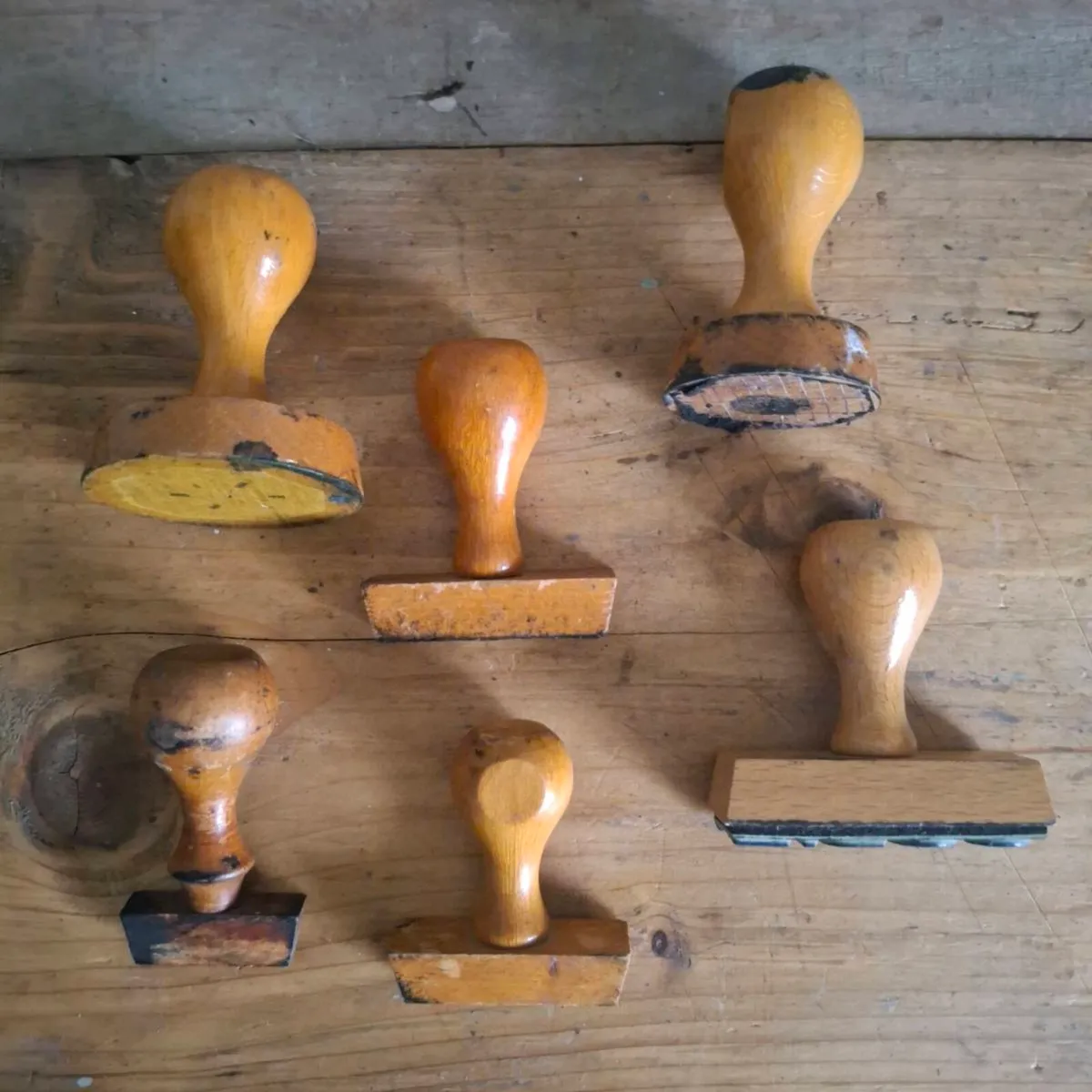 Vintage French Wooden Stamp Handles - Image 2