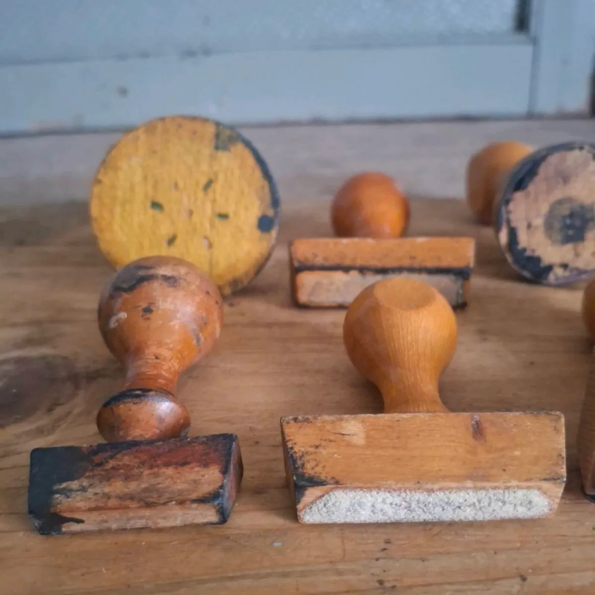 Vintage French Wooden Stamp Handles - Image 3