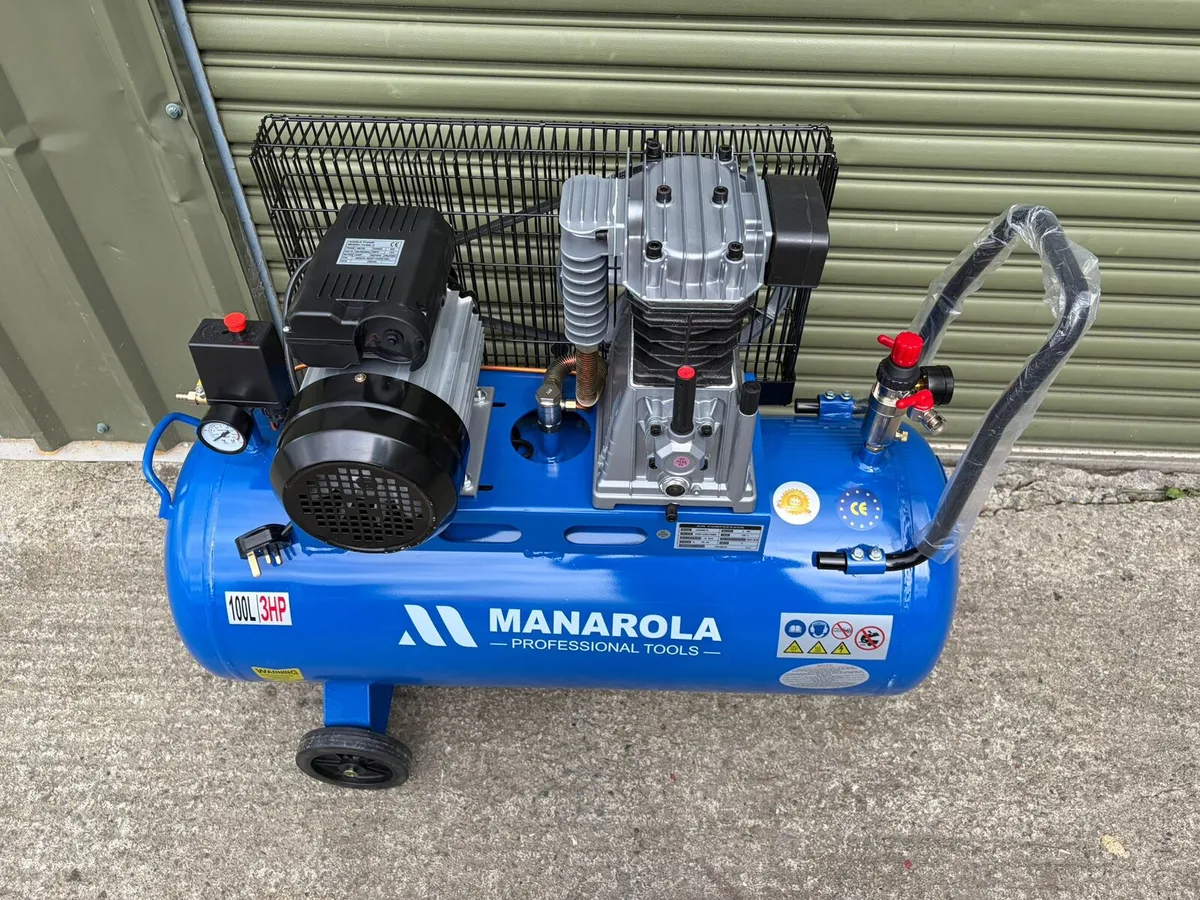 MANAROLA 100 Litre Air Compressor — 3HP - Image 2