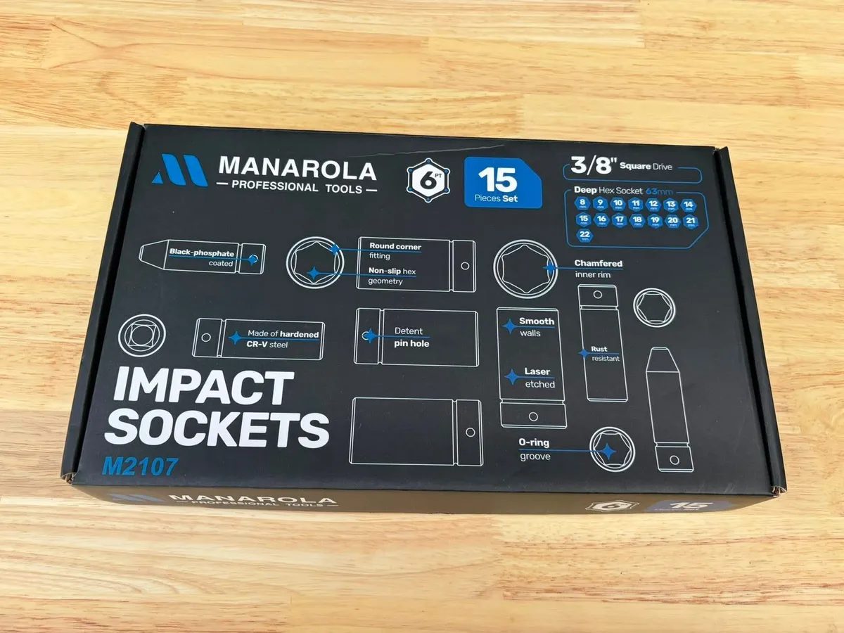 MANAROLA 15PC 3/8" Deep Impact Socket Set - Image 3