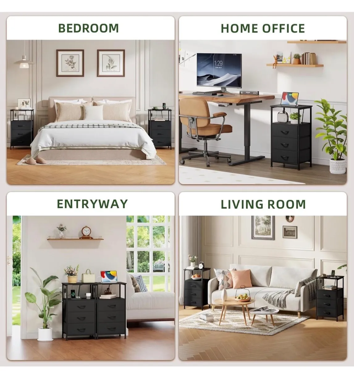 Chest of Drawers, Charging Station & LED, 3 Drawer - Image 4