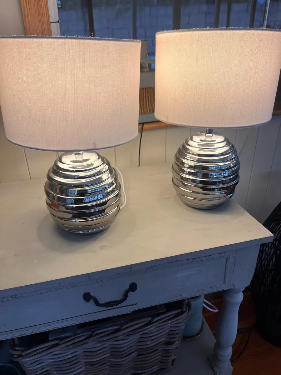 Two Chrome table lamp
