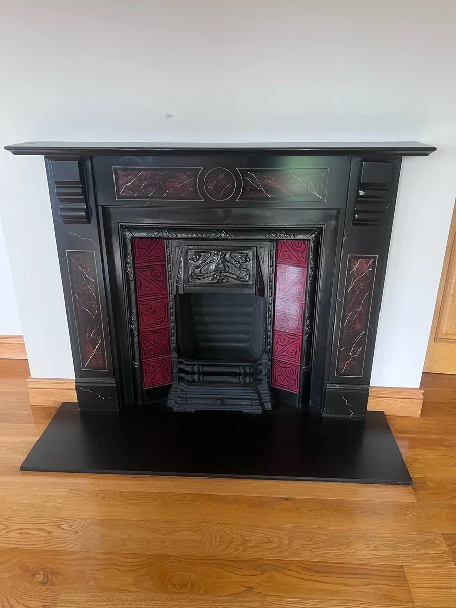 PENDING - Slate fireplace - hearth & insert - Image 1