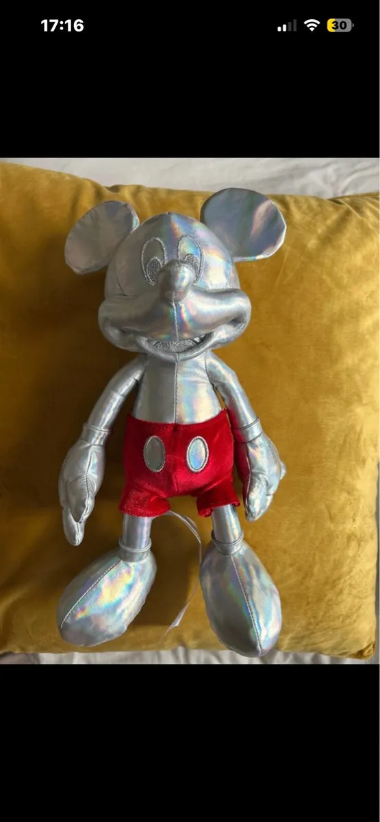 Disney 100 Silver Mickey Mouse Plush - Image 1
