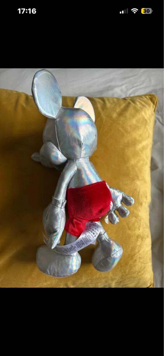 Disney 100 Silver Mickey Mouse Plush - Image 2