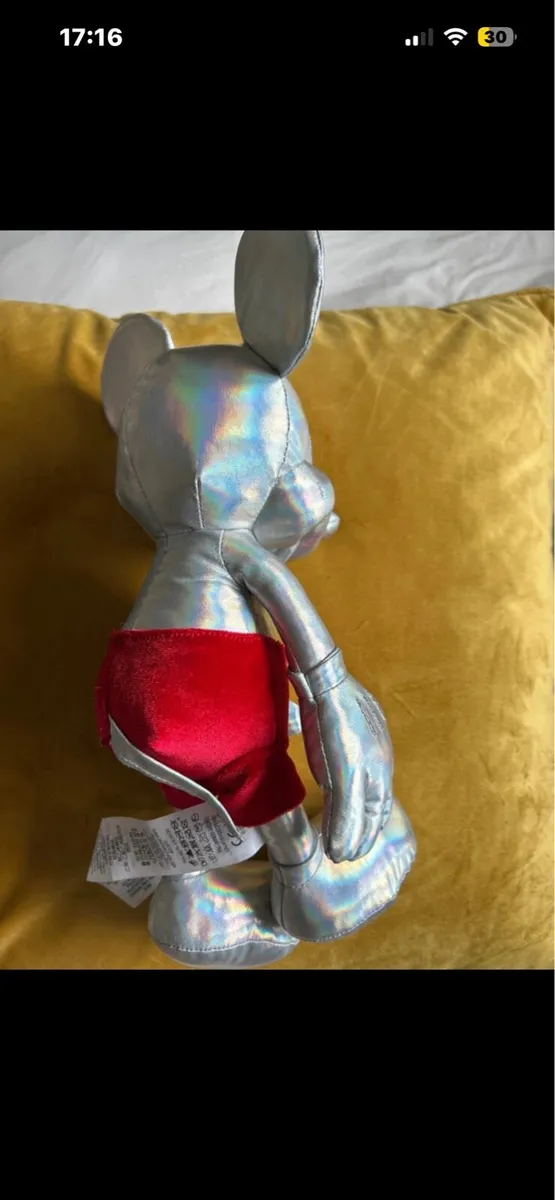 Disney 100 Silver Mickey Mouse Plush - Image 3