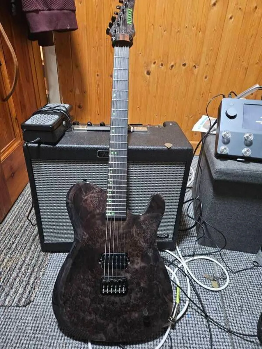 Kiesel Solo-6 Custom Burl Maple Top - Transparent Black - Image 1