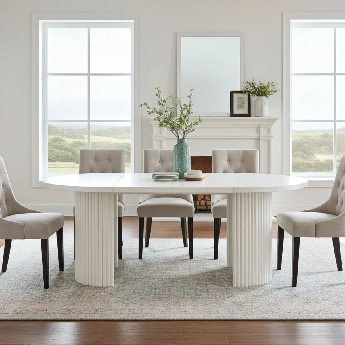 ELEMENTS Extendable Round Laminate Dining Table - Image 4