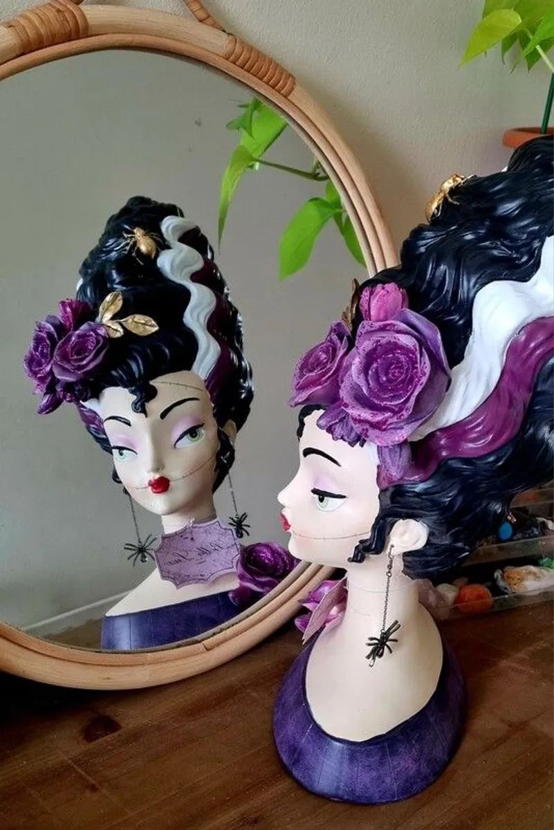Bella Lux "Bride of Frankenstein" Gothic Glam Halloween Bust Viral sold out 22inch jumbo - Image 1