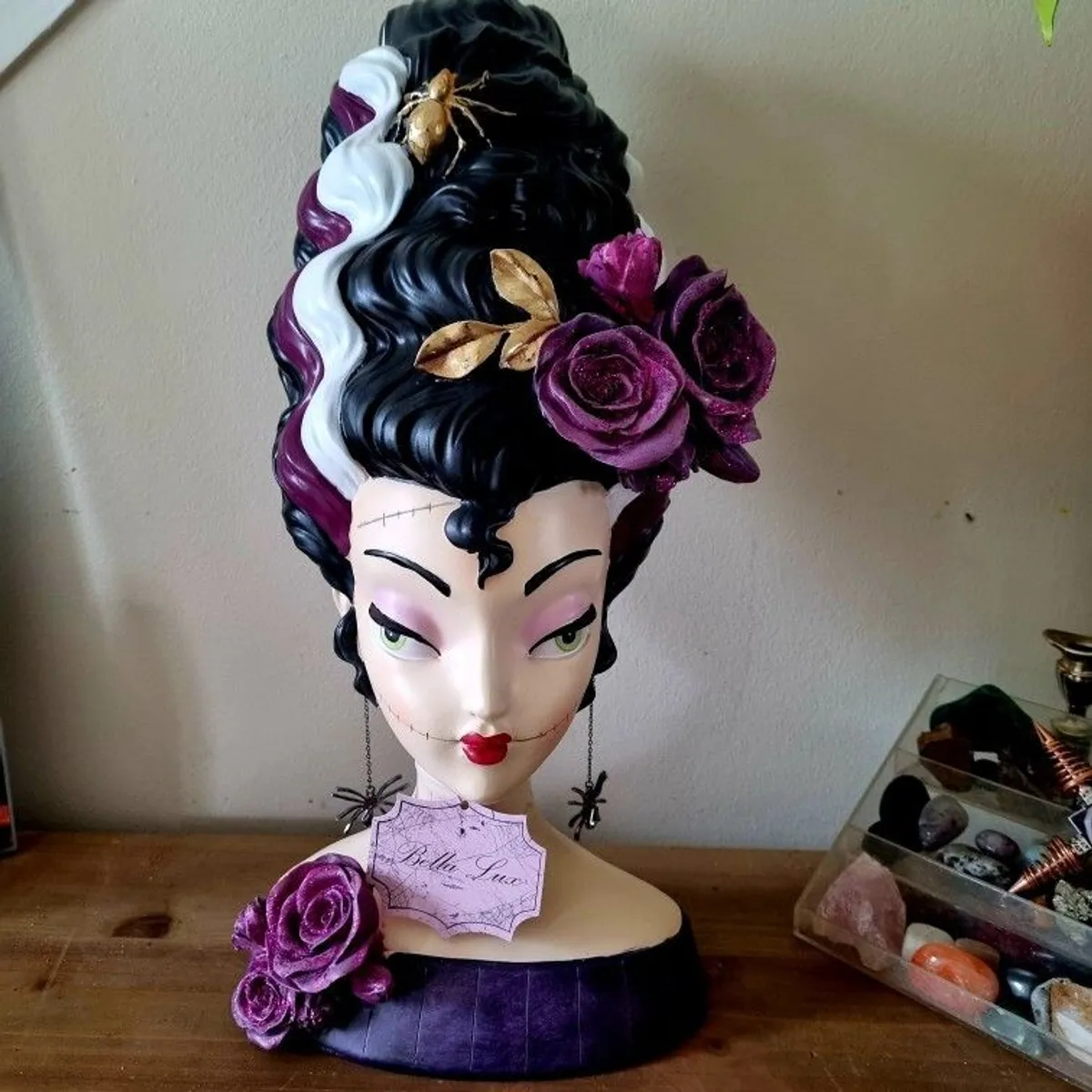 Bella Lux "Bride of Frankenstein" Gothic Glam Halloween Bust Viral sold out 22inch jumbo - Image 4