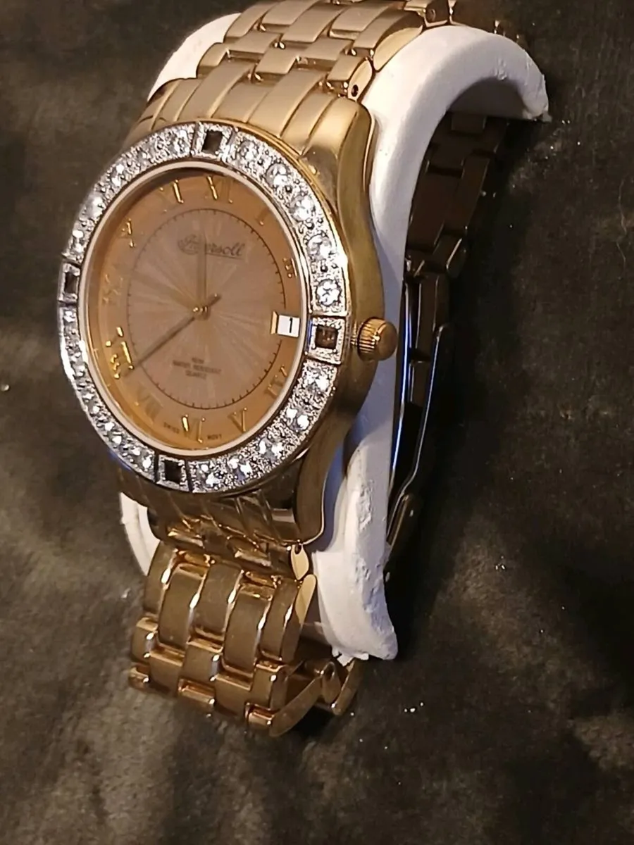 18k gold plate Ingersoll Gems gents watch. - Image 3