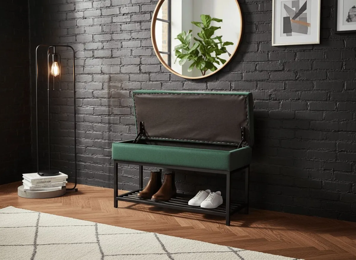 Emerald Vault Storage Ottoman - Image 1