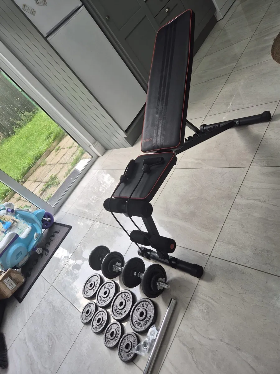 Adjustable weight bench & Cast iron Dumbell set - Image 2