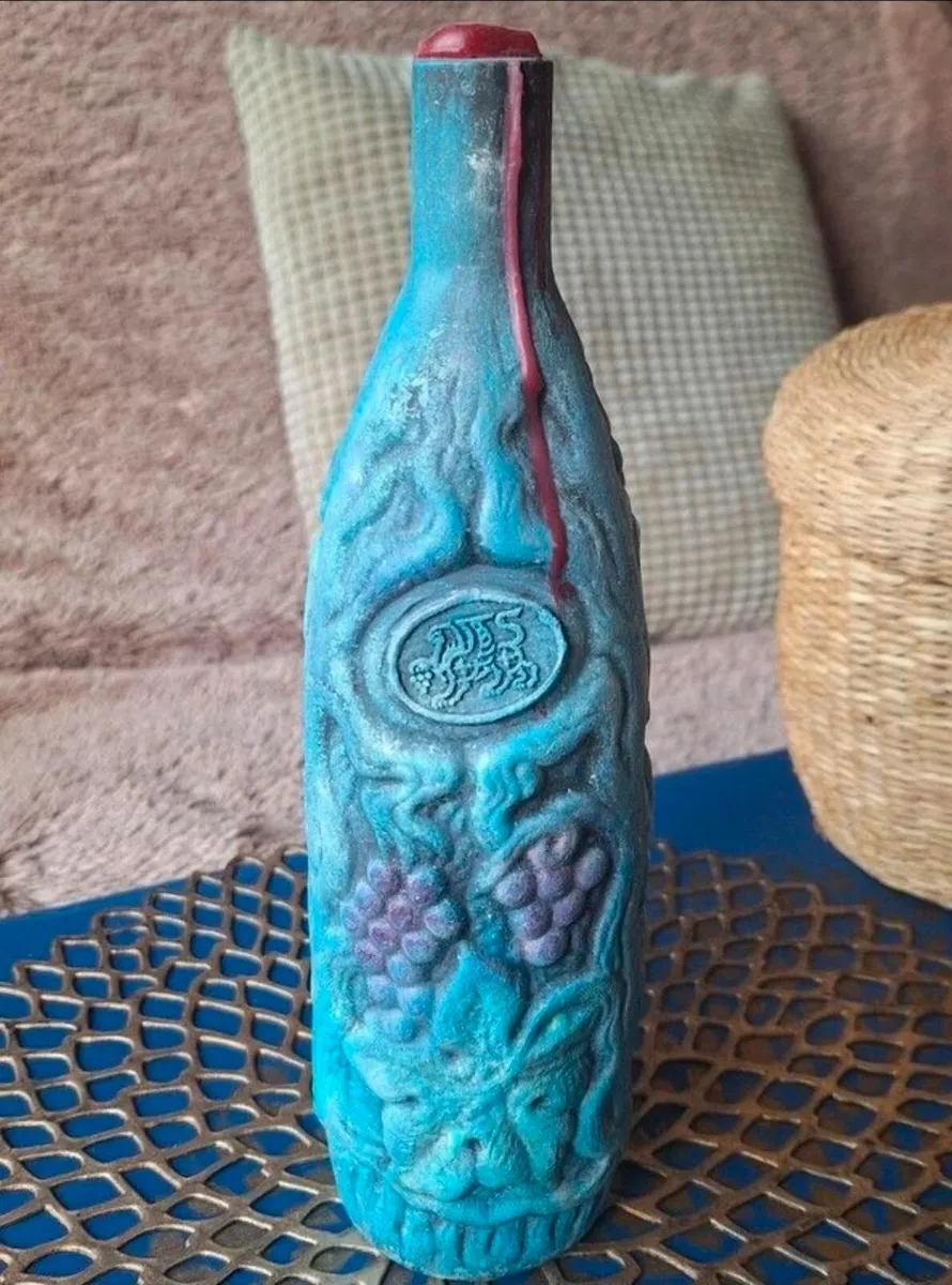 Hand Painted 3D Grape Bottle Decor - Image 3