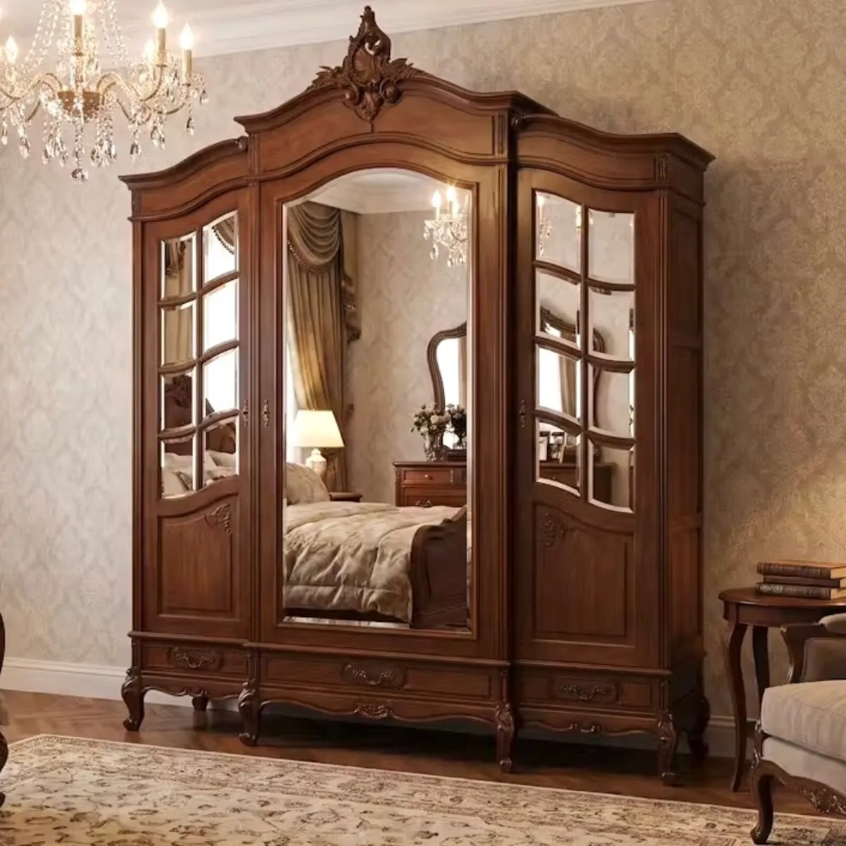 Very nice old large French wardrobe - Image 1