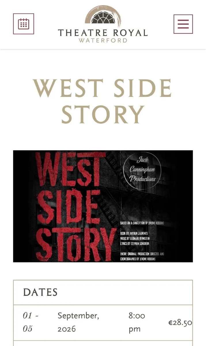 West Side Story Theatre Royal Waterford