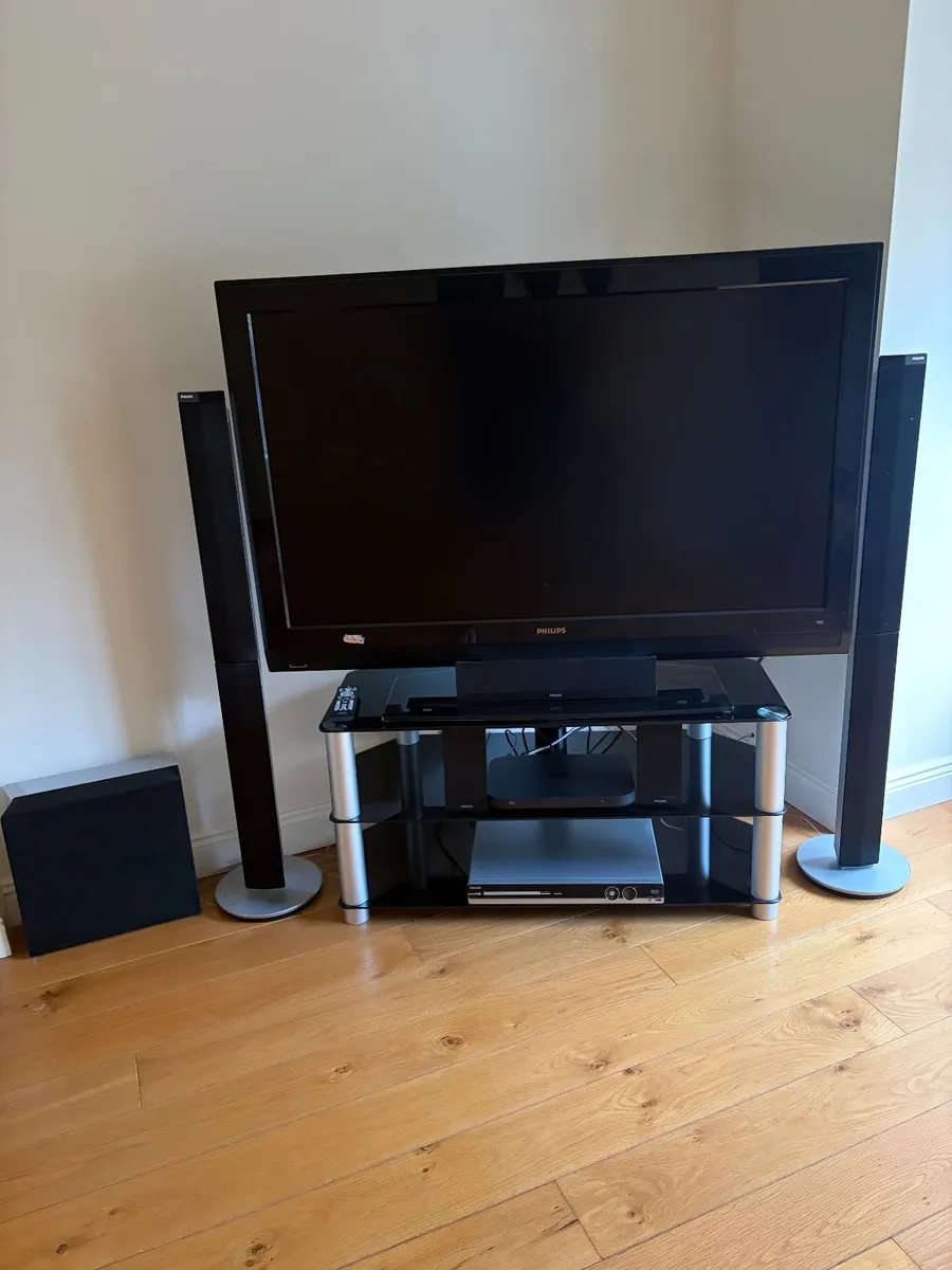 Philips 52 inch TV, TV Stand, Home Theatre System
