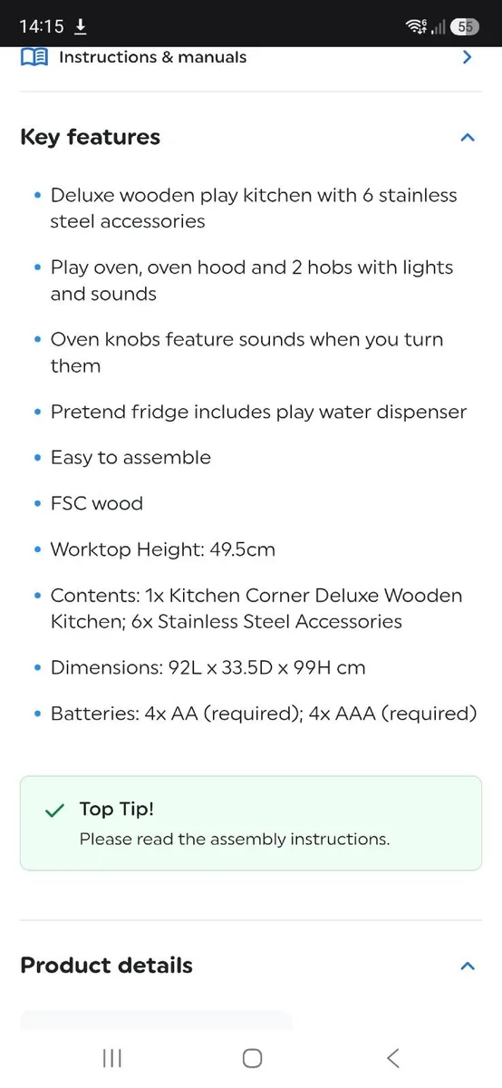 Wooden play kitchen - Image 4