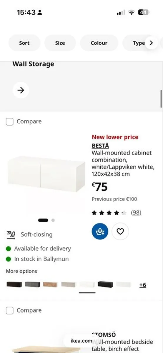 2 Ikea wall mounted cabinets - Image 1