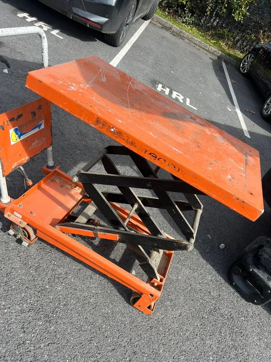 manual hydraulic double scissor lift table cart - Image 2
