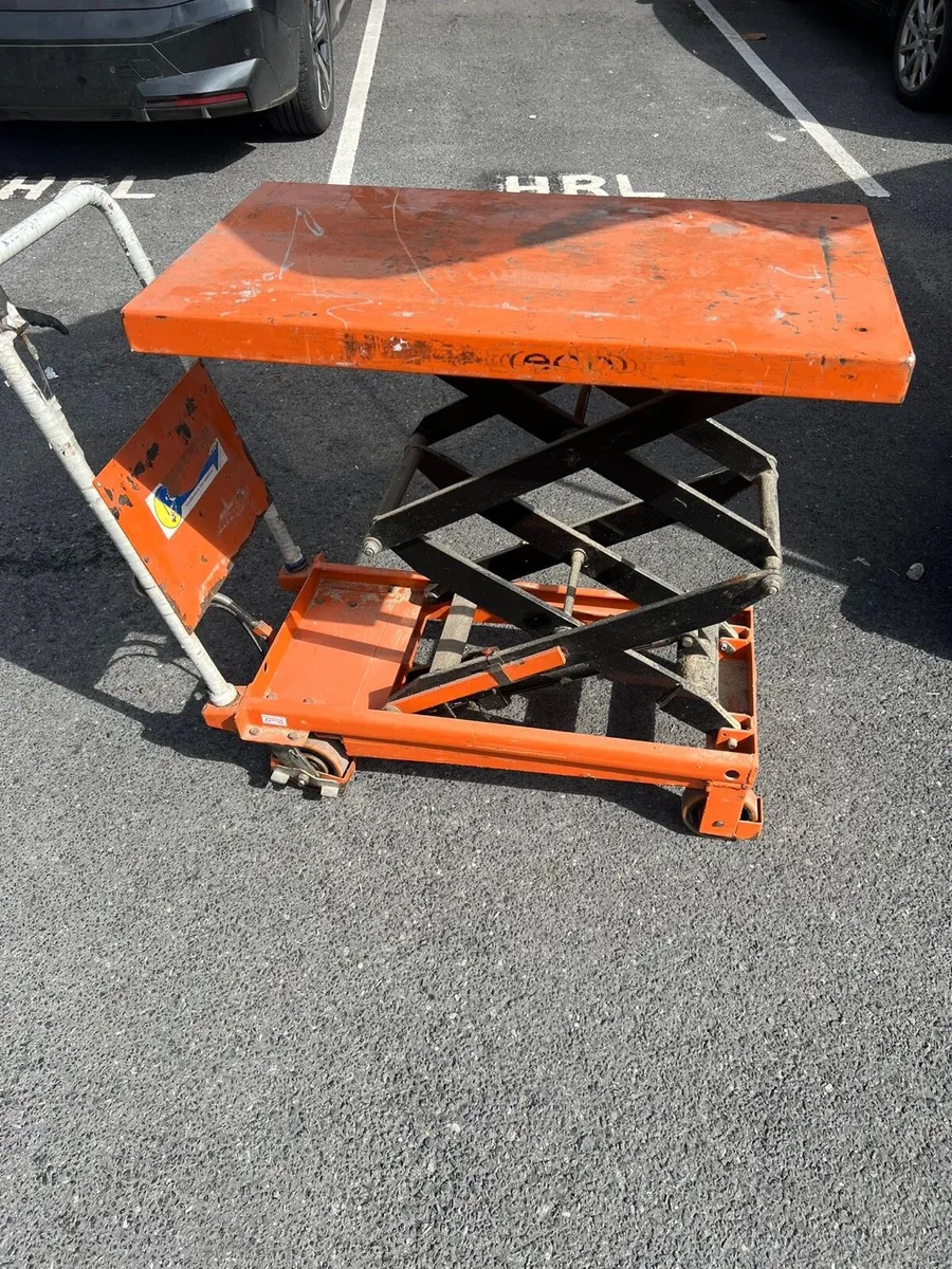 manual hydraulic double scissor lift table cart - Image 3