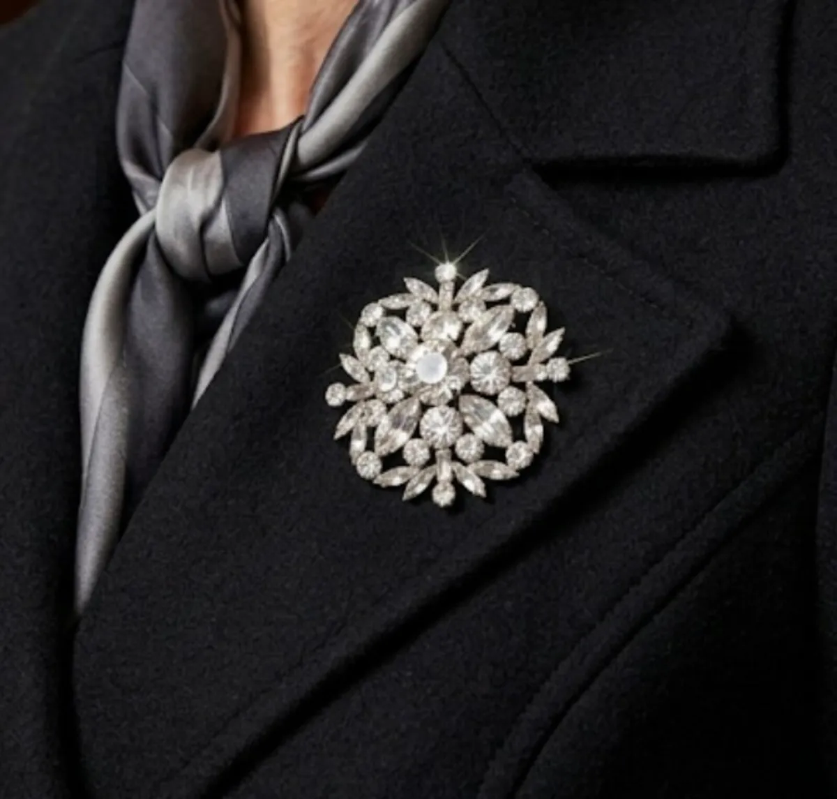 Vintage Rhinestone Brooch 1950s - Image 1