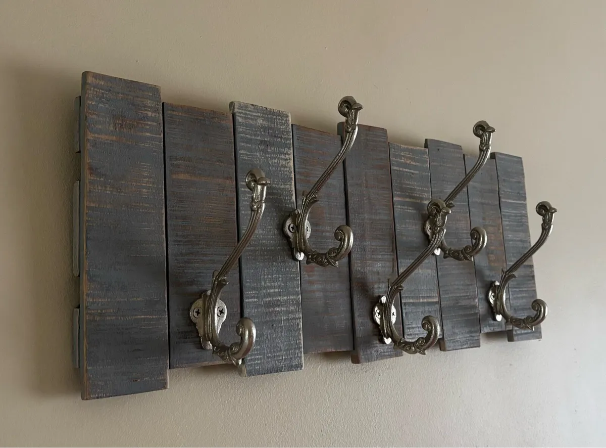Rustic Mirror & Coat Rack - Image 2
