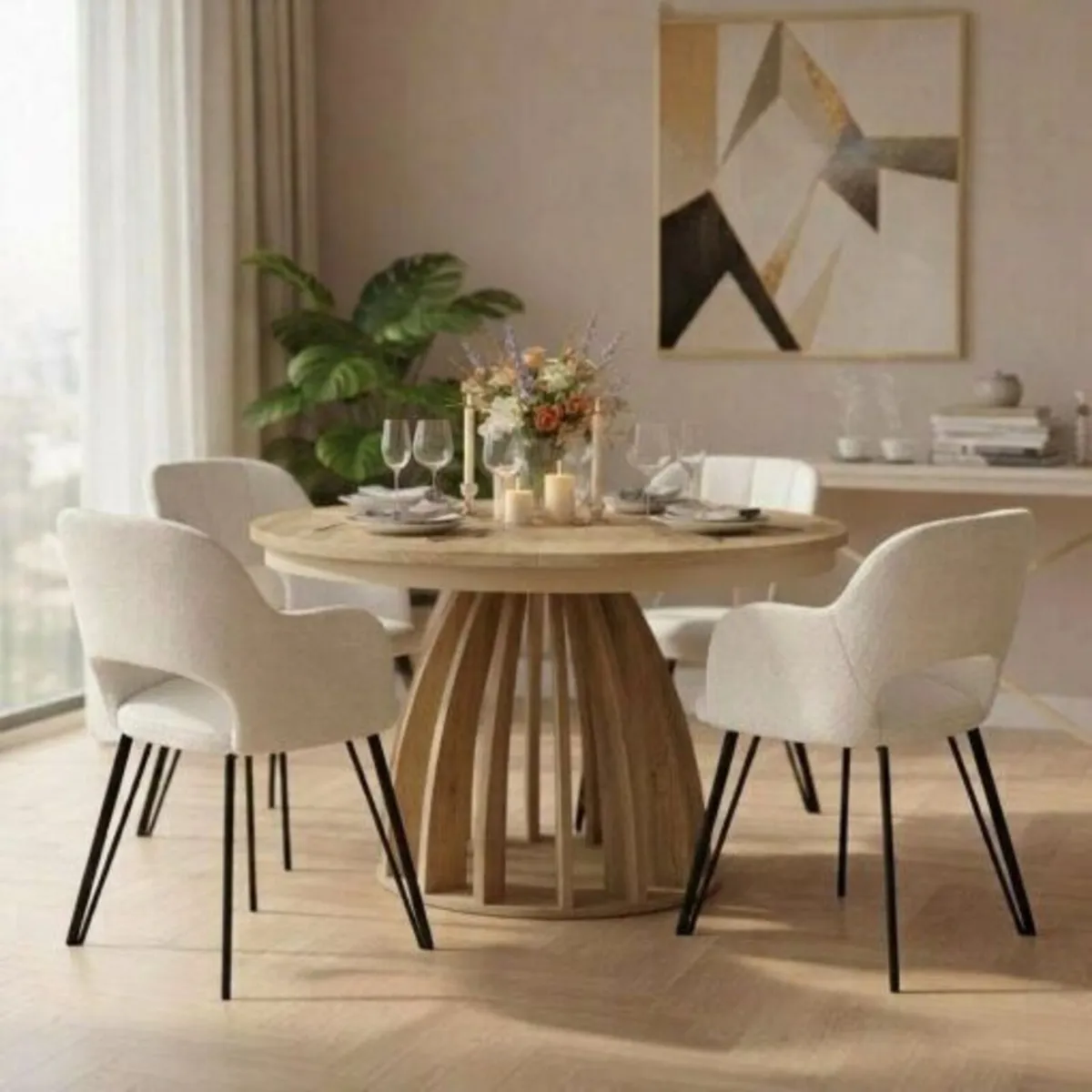 The Aurora Modern Round Dining Table 100cm - Image 1
