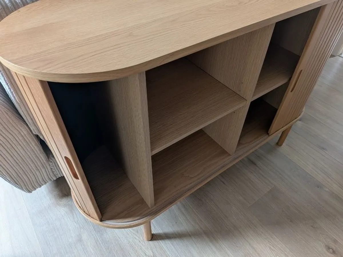 JYSK LYNGVIG Sideboard 120cm Oak - Tambour Doors - Excellent Condition - Image 4